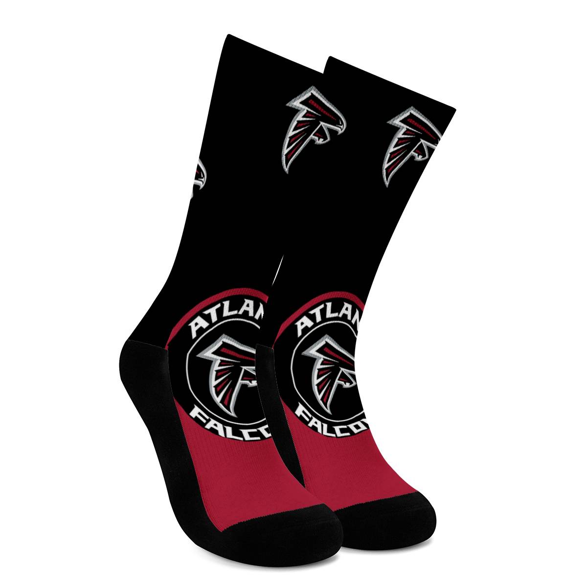 Atlanta Falcons For Bare Feet Crew Socks-Atlanta Falcons - fitnfan