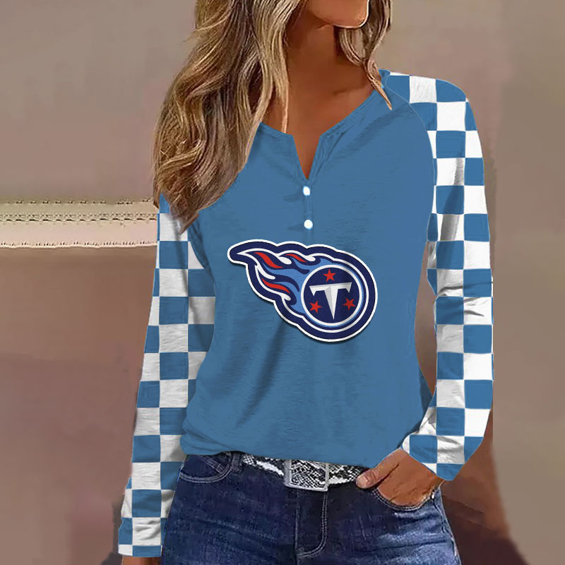 V NECK SHIFT Casual BLOUSE-Tennessee Titans - fitnfan