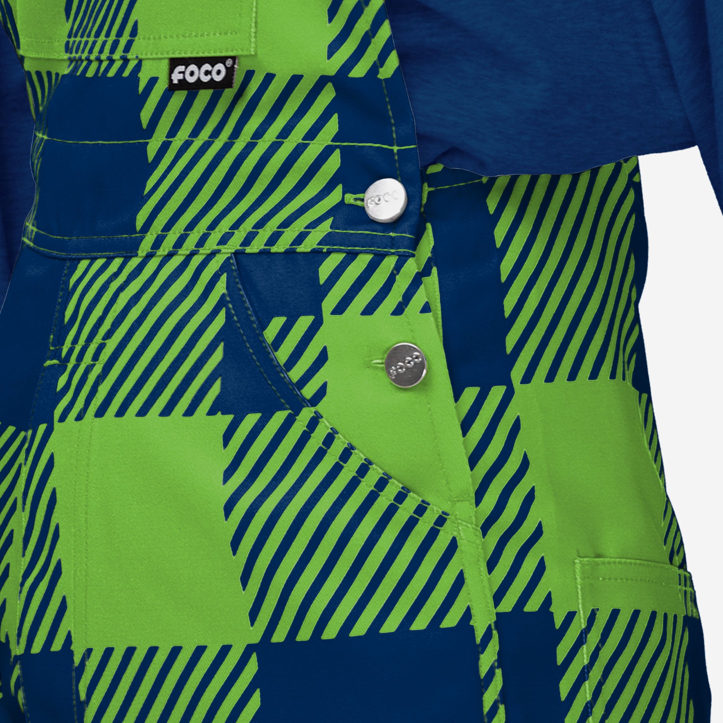 Seattle Seahawks Womens Plaid Bib Overalls-Seattle Seahawks - fitnfan