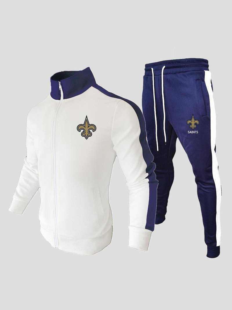 New printed long sleeve sports suit-New Orleans Saints - fitnfan