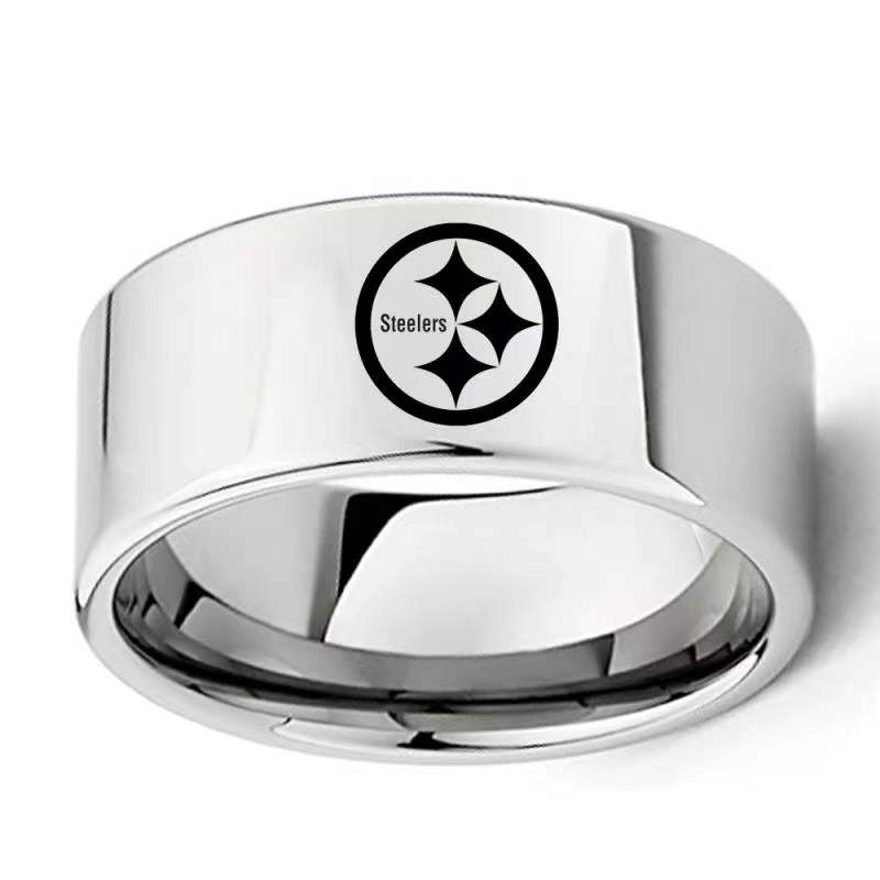 Titanium Steel Approx Glossy Ring-Pittsburgh Steelers - fitnfan