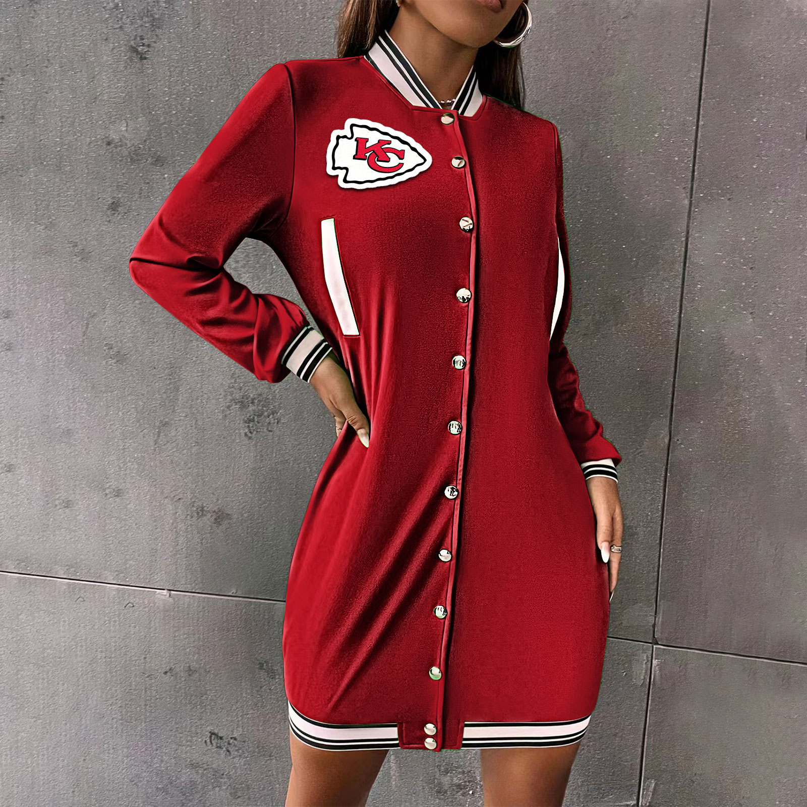 Fashionable single-breasted sports dress - fitnfan