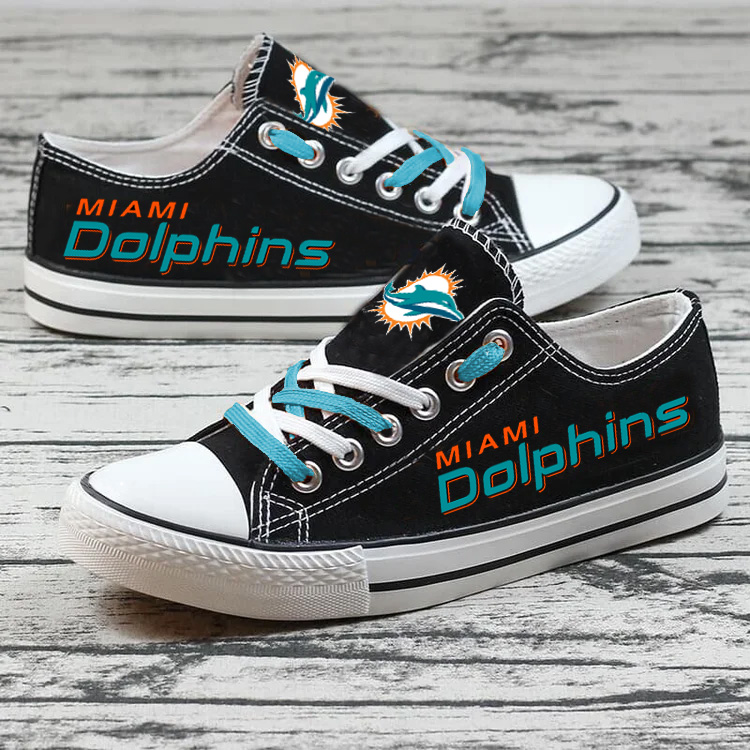 Casual printing couple's canvas shoes-Miami Dolphins - fitnfan