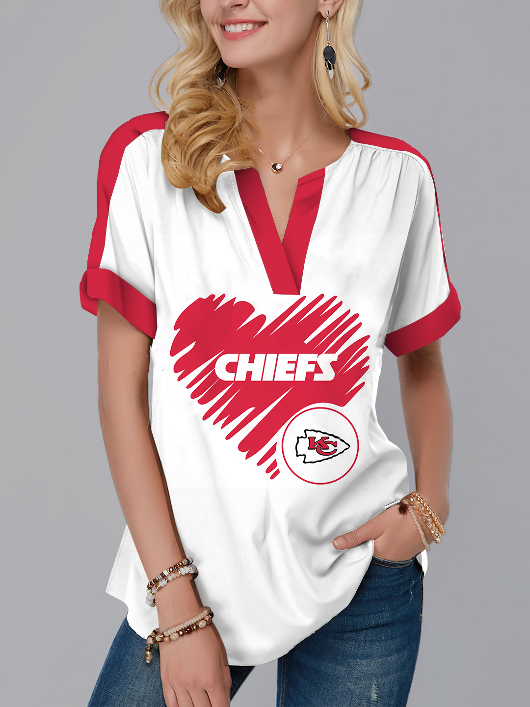 New Fashion Short Sleeve V-Neck Shirt - fitnfan