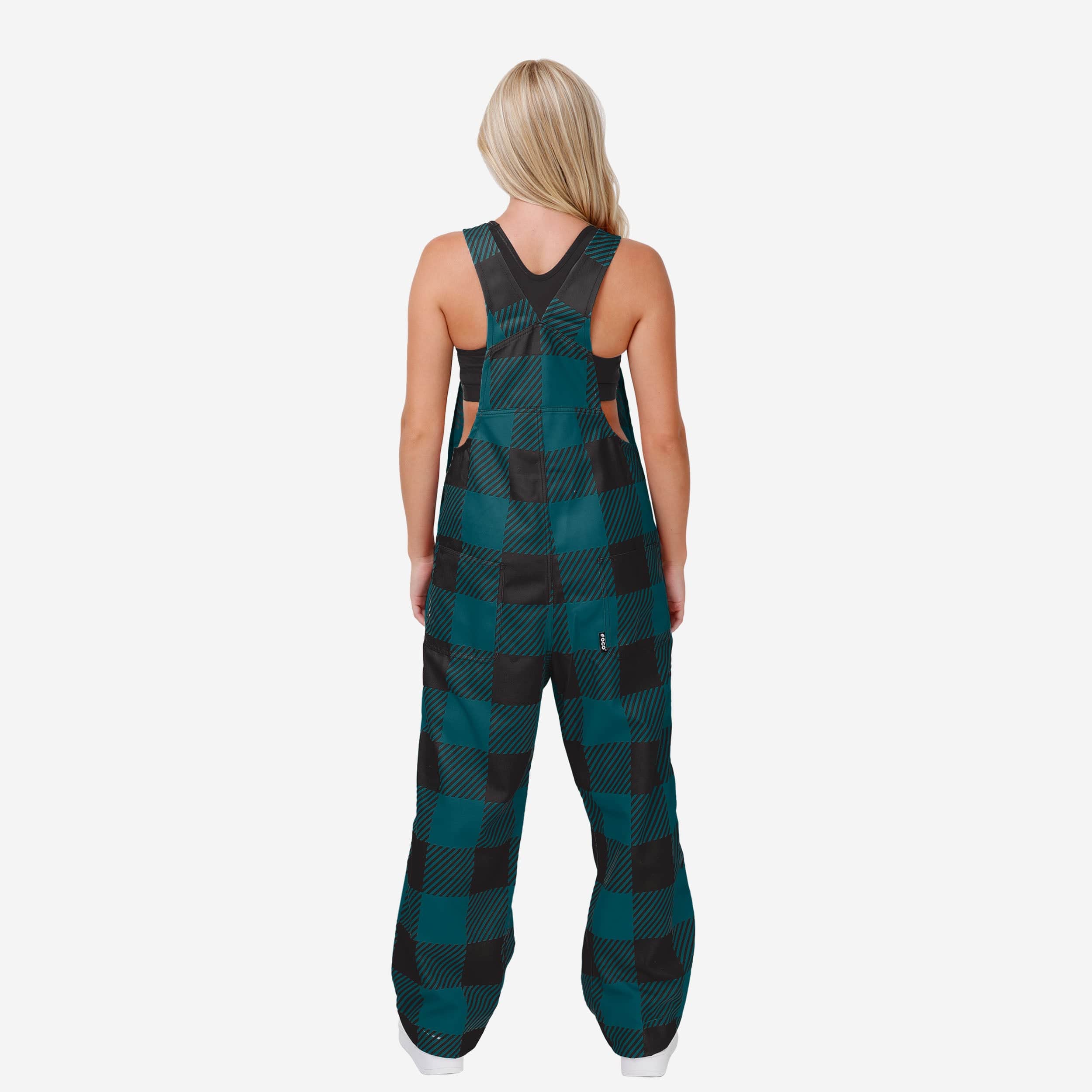 New Womens Plaid Bib Overalls-Philadelphia Eagles - fitnfan