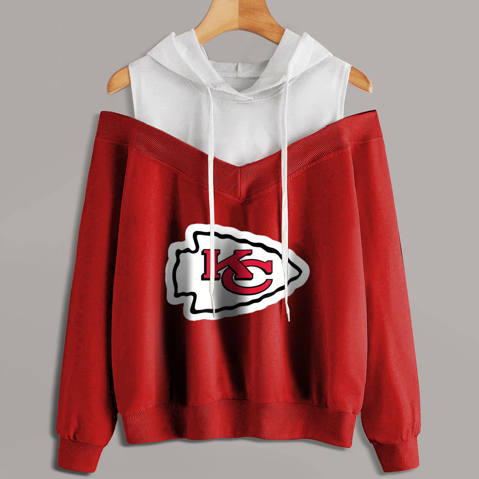 2 In 1 Colorblock Cold Shoulder Hoodie - fitnfan