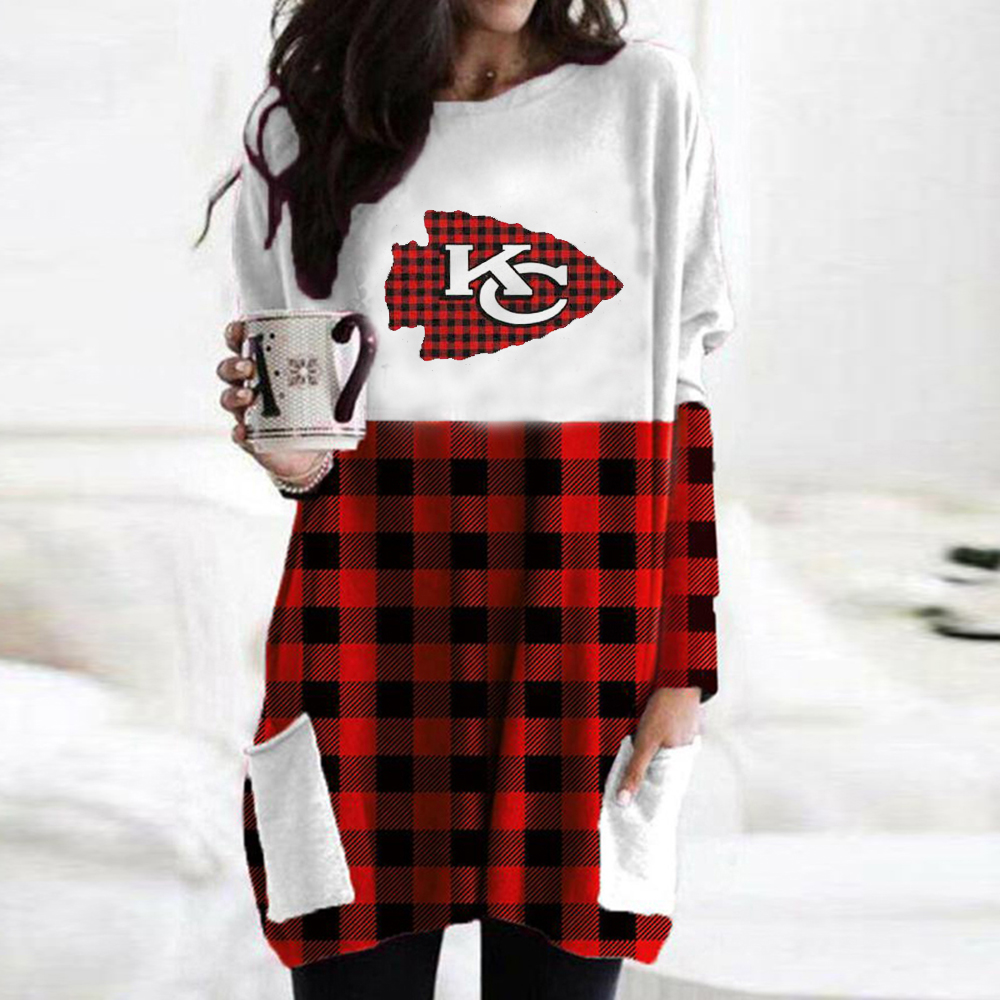 Casual stitched Long Sleeve Dress - fitnfan