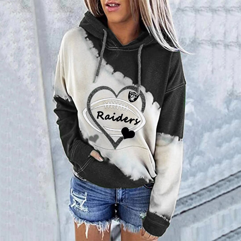 Fashion color blocking printed Hoodie-Las Vegas Raiders - fitnfan