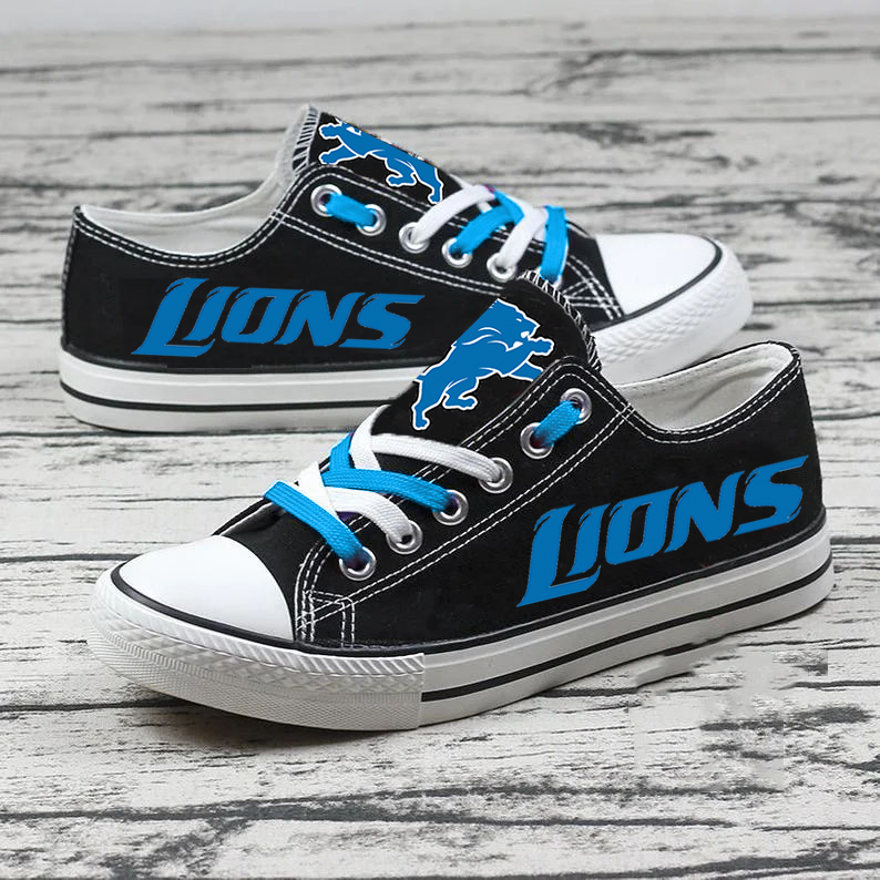 Casual printed low-top canvas shoes unisex-Detroit Lions - fitnfan