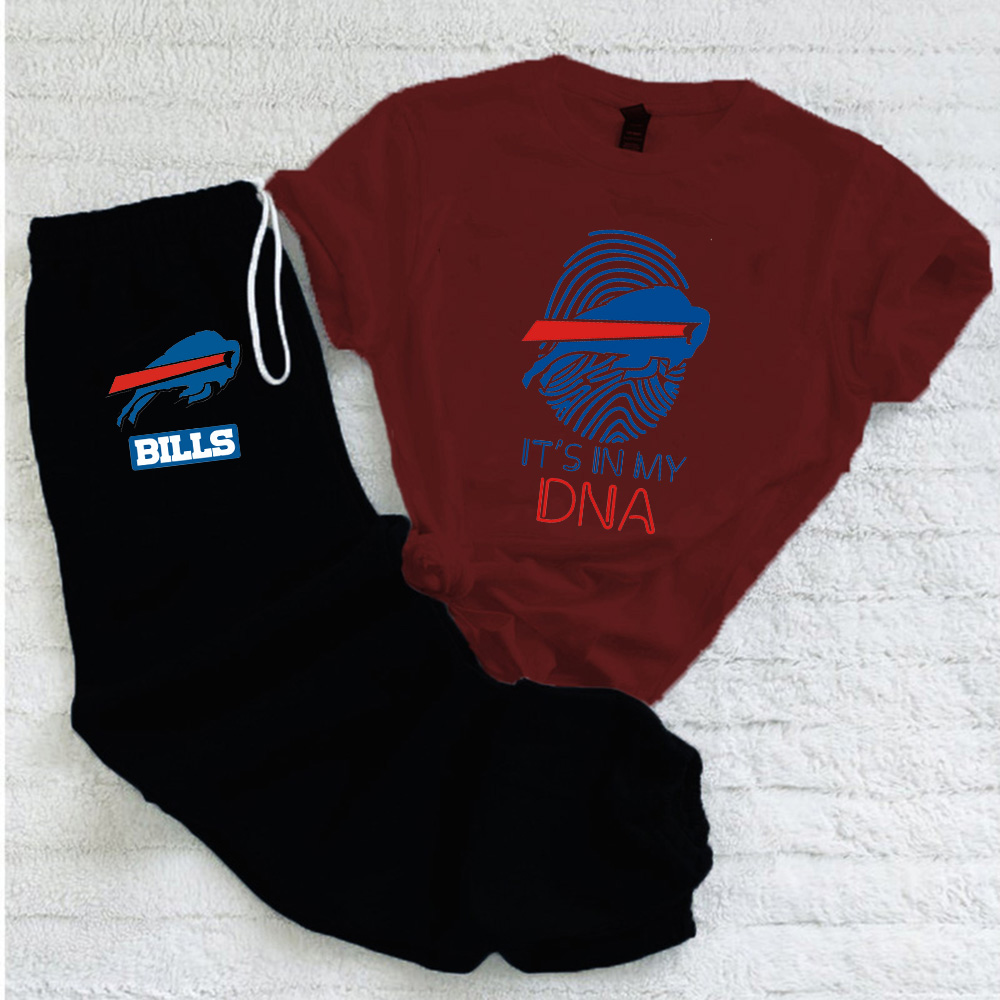 Casual loose fashion printed suit-Buffalo Bills - fitnfan