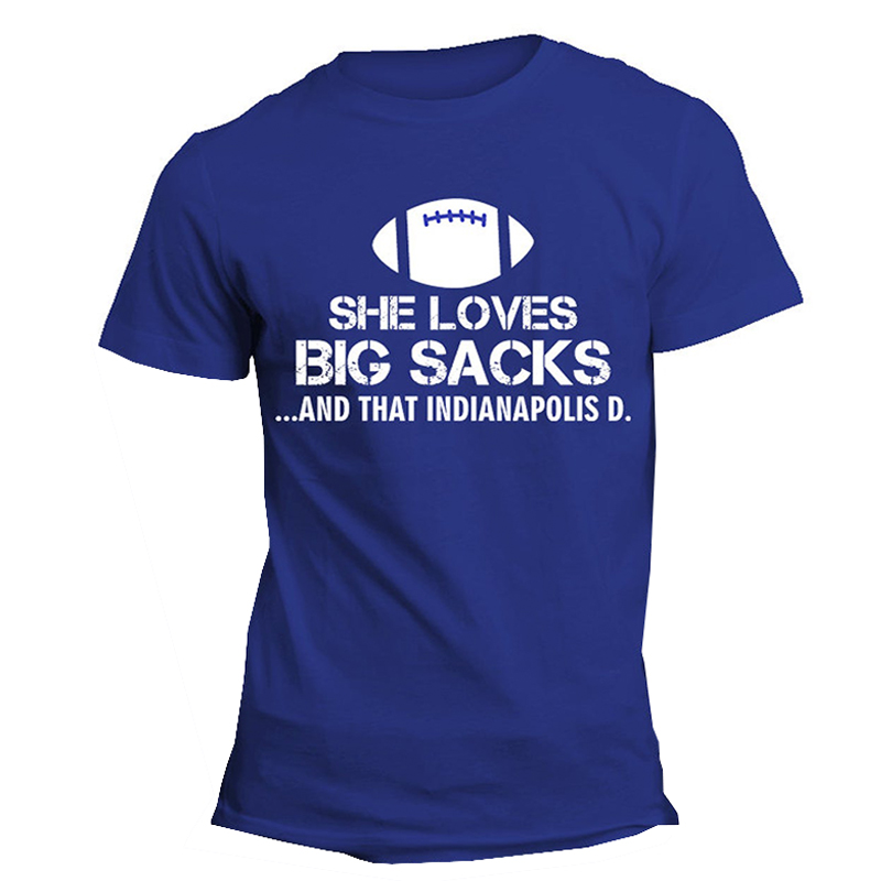 Letter print Casual short-sleeved T-shirt-Indianapolis Colts - fitnfan