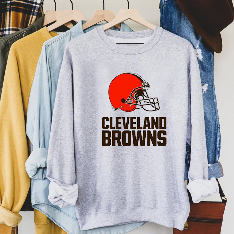 Printed Casual long-sleeved pullover-Cleveland Browns - fitnfan
