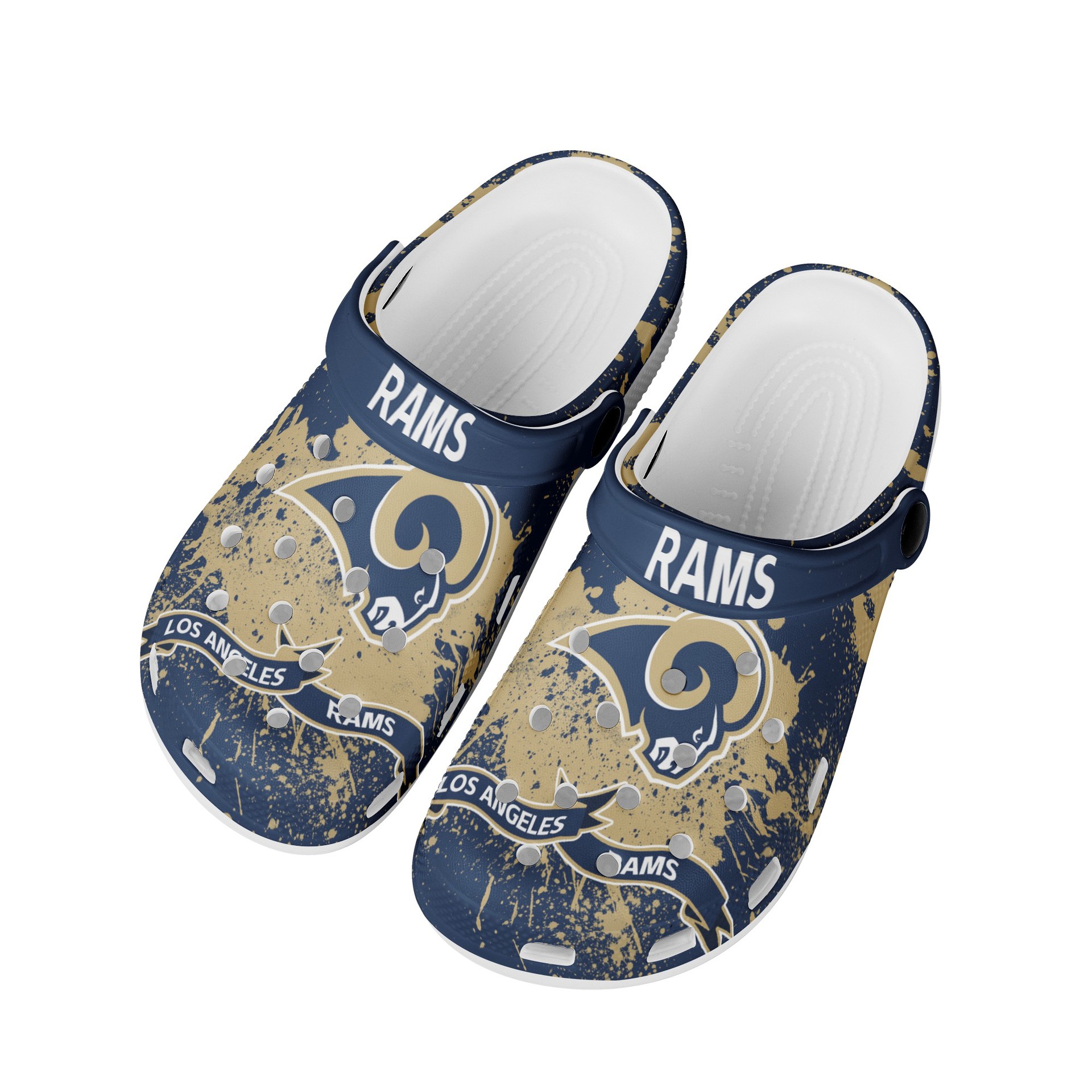New los angeles rams graphic print thong shoes DIY beach sandals-Los Angeles Rams - fitnfan