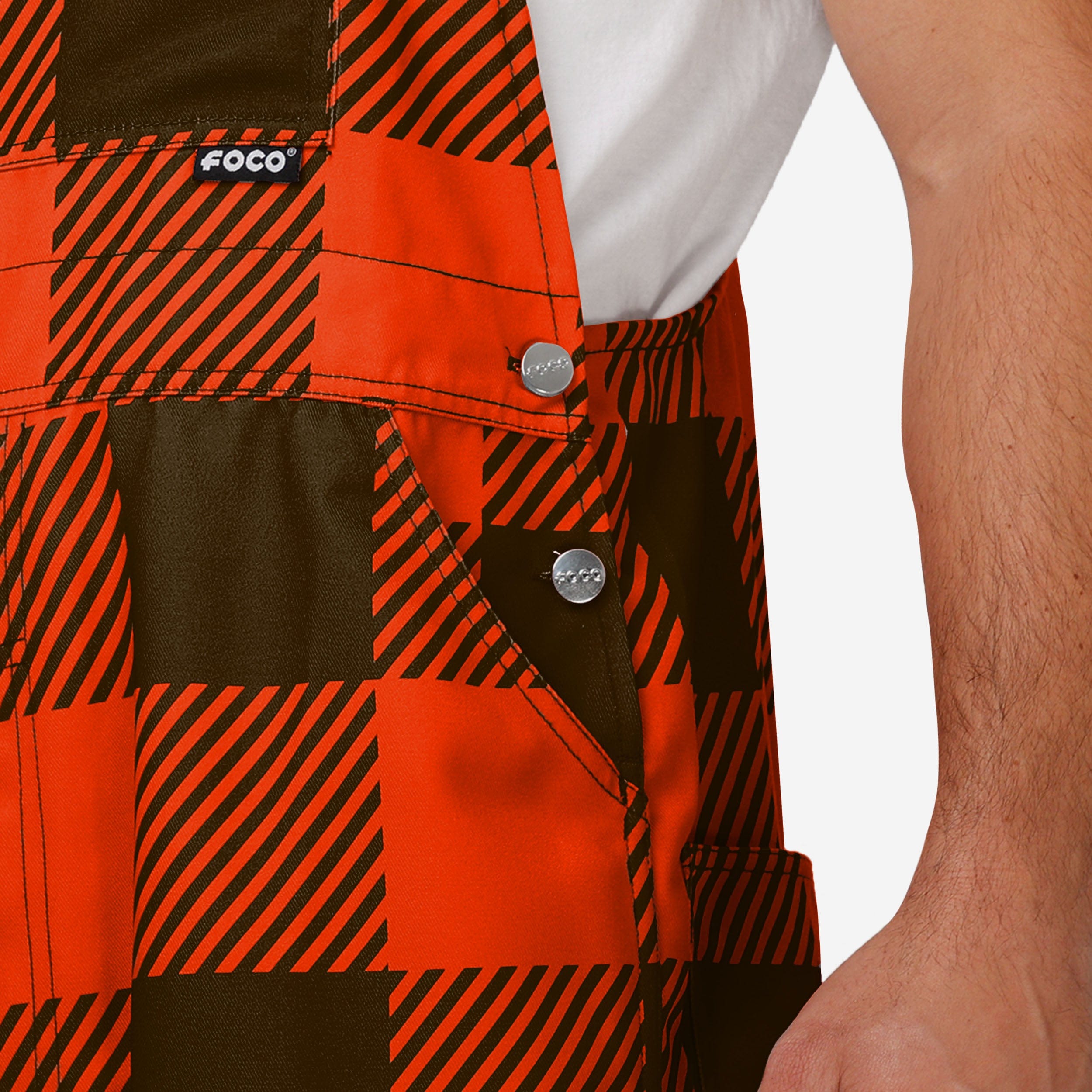Cleveland Browns Mens Plaid Bib Overalls-Cleveland Browns - fitnfan