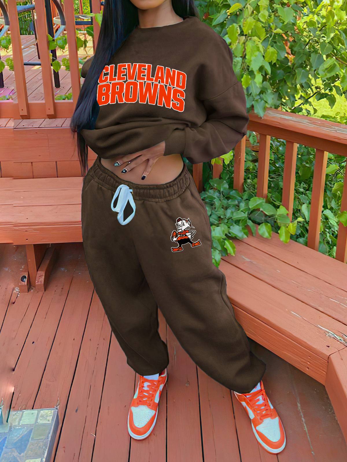 Cleveland Browns Sports Sweatshirt Two-Piece Suit-Cleveland Browns - fitnfan
