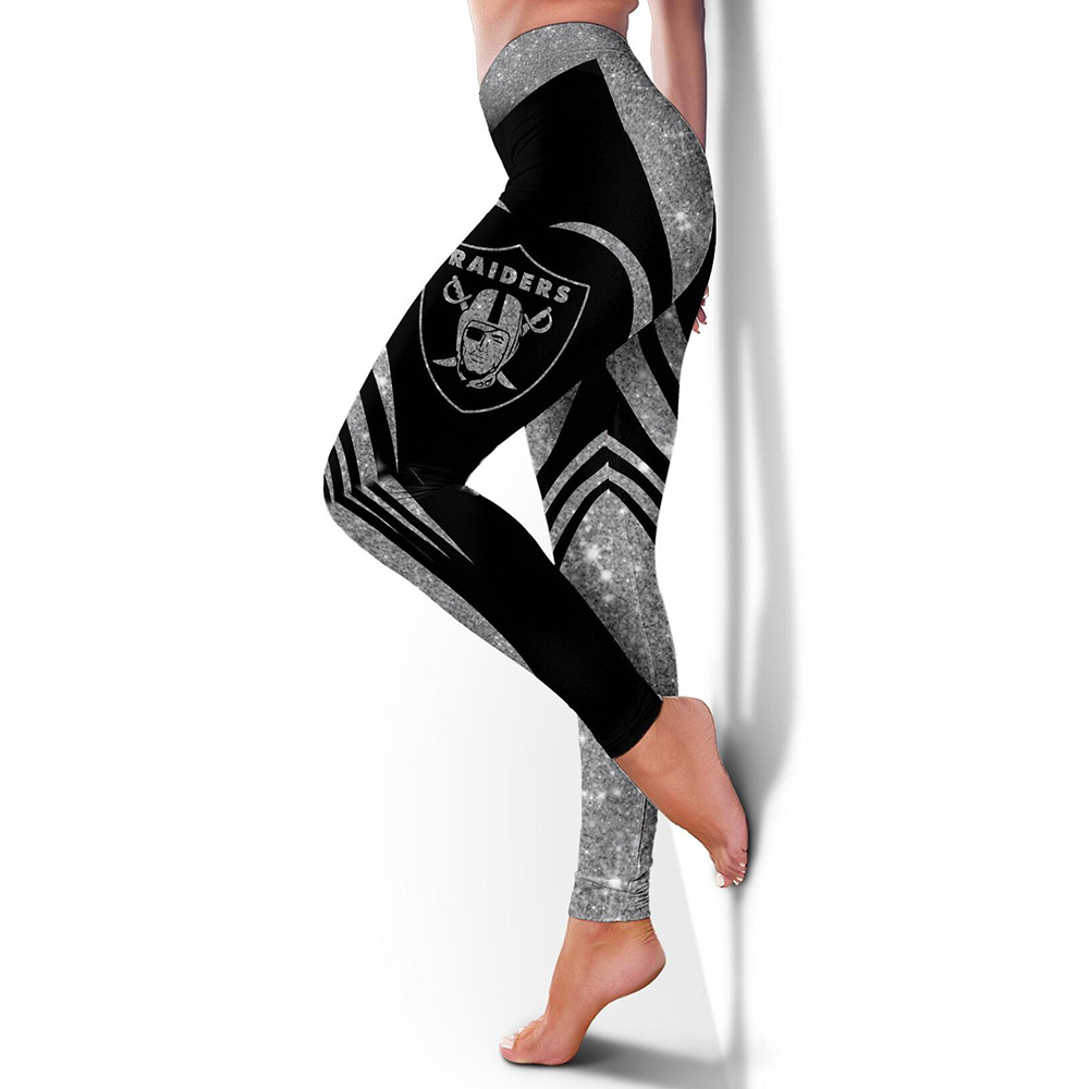 Casual fashion contrast printed Leggings-Las Vegas Raiders - fitnfan
