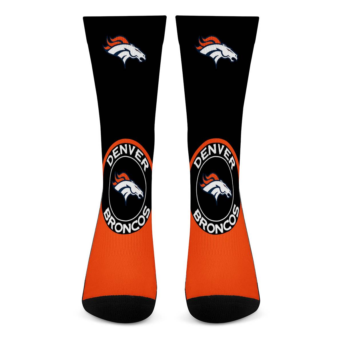 Denver Broncos For Bare Feet Crew Socks-Denver Broncos - fitnfan