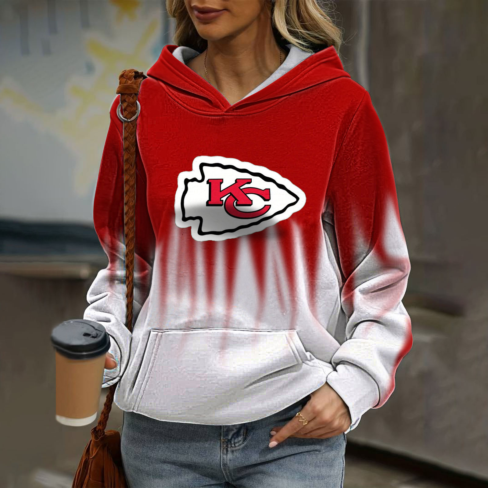 Casual loose contrast printed Hoodie - fitnfan