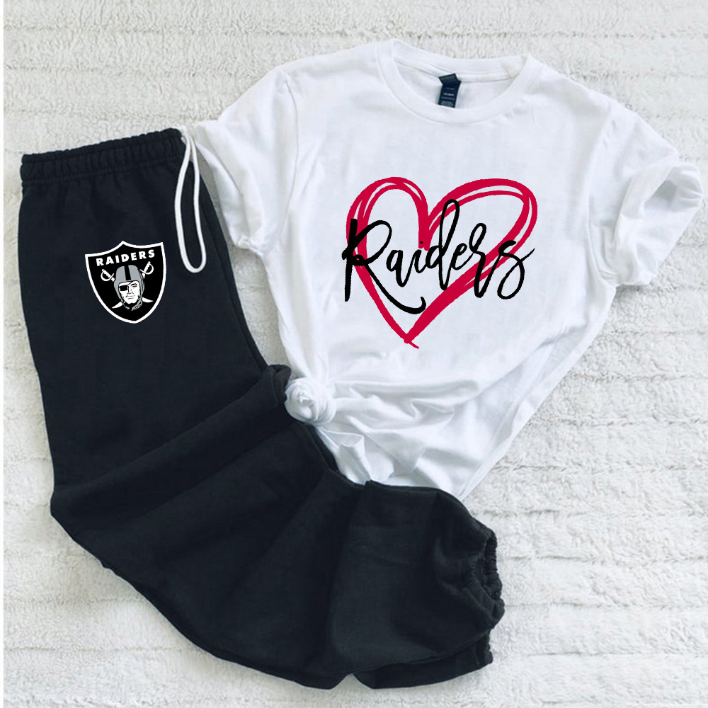 Casual loose fashion printed suit-Las Vegas Raiders - fitnfan