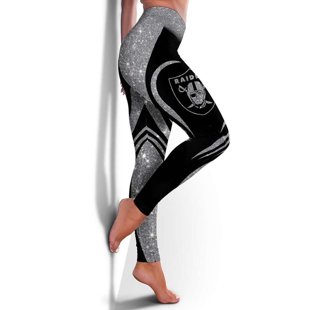 Casual fashion contrast printed Leggings-Las Vegas Raiders - fitnfan