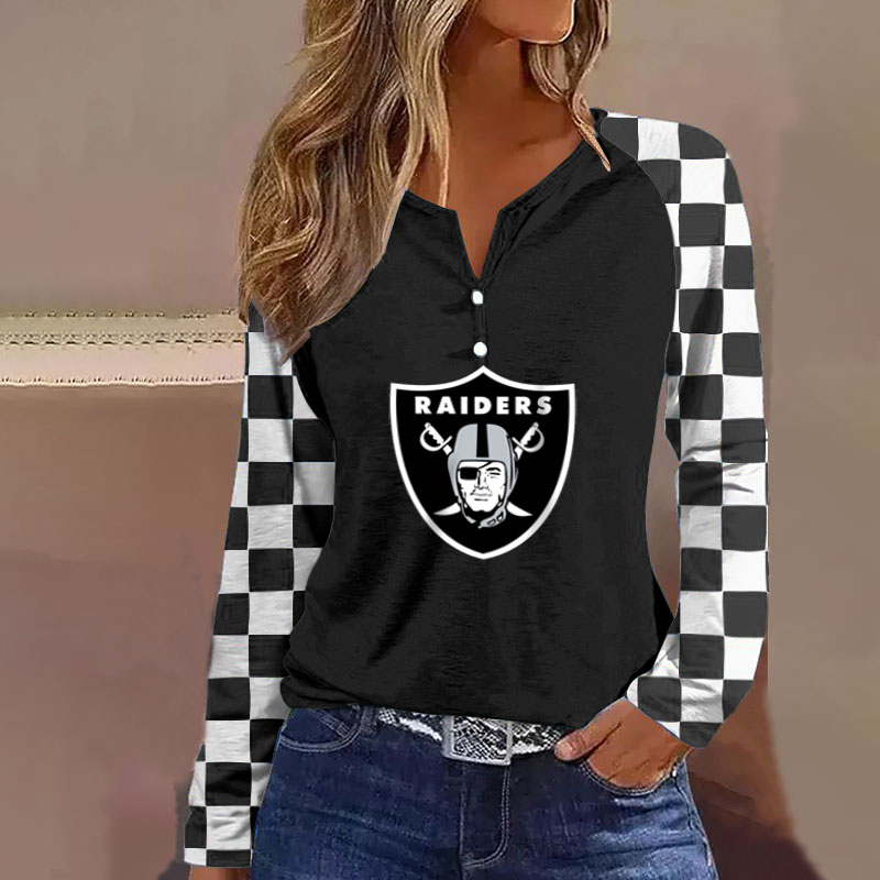 V NECK SHIFT Casual BLOUSE-Las Vegas Raiders - fitnfan