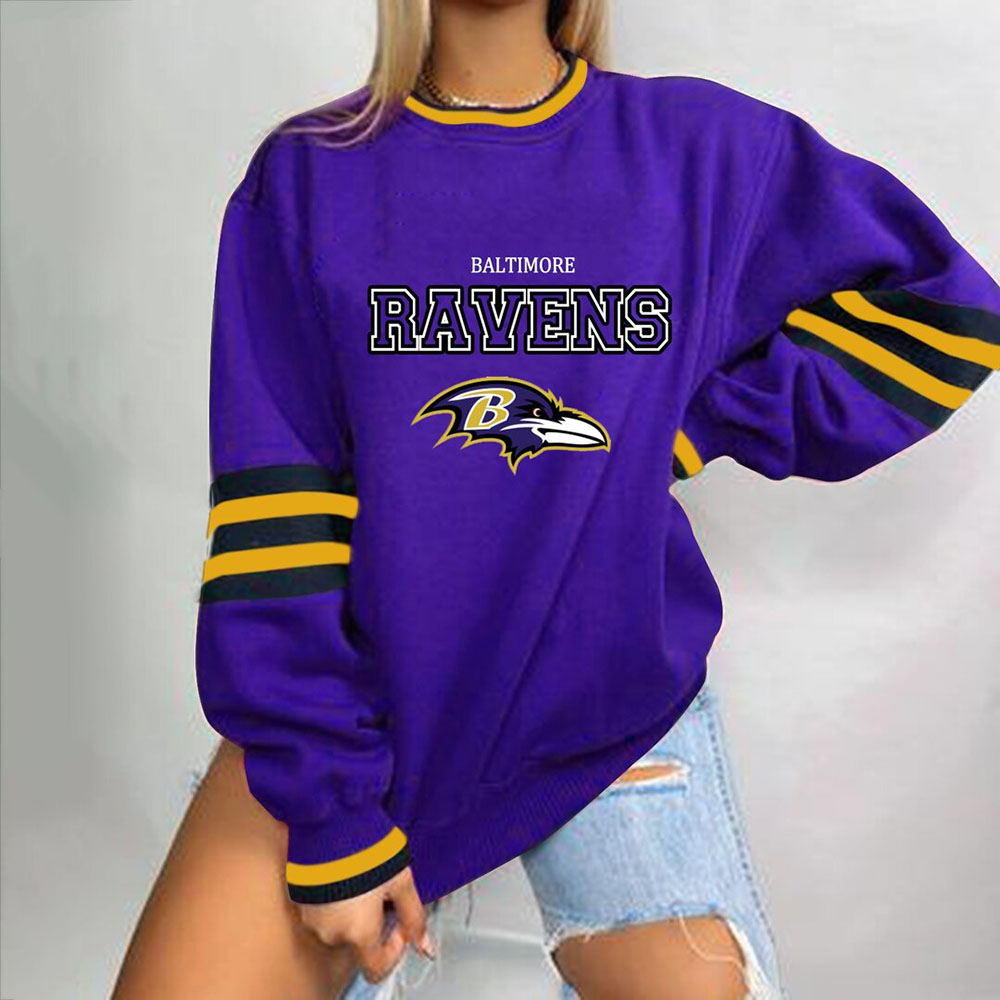Casual printed Pullover for men and women-Baltimore Ravens - fitnfan