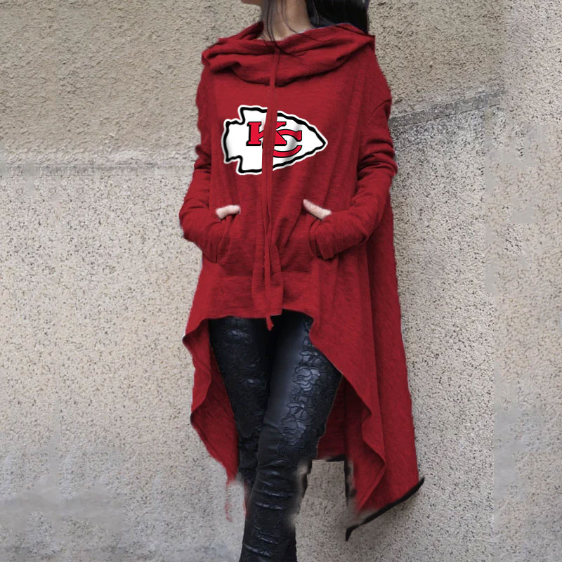 Irregular cape and hooded women's sweater - fitnfan