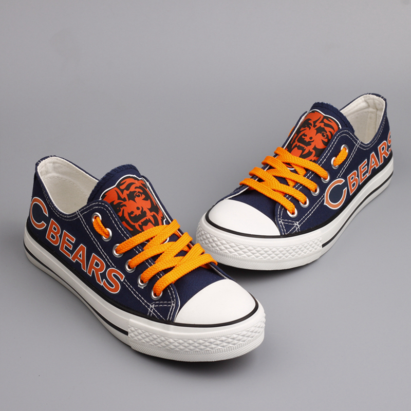 Casual printed low-top canvas shoes unisex-Chicago Bears - fitnfan