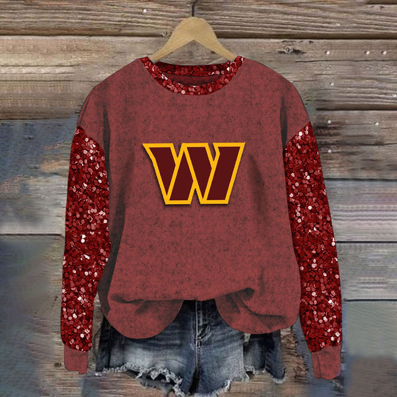 Sequined Sleeves Vintage Sweatshirt-Washington Commanders - fitnfan