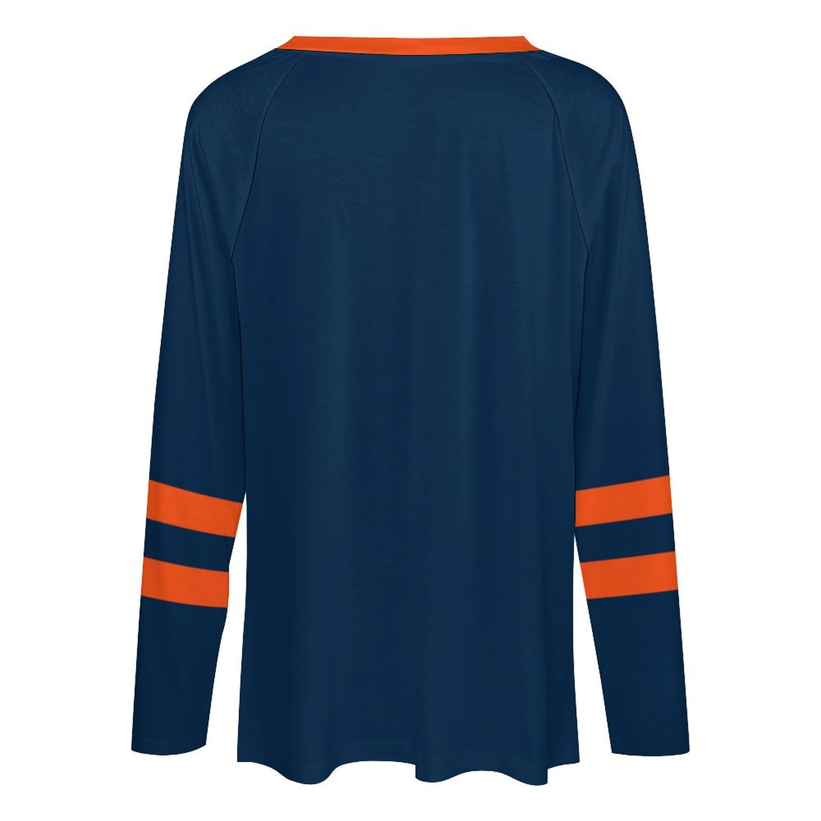 Denver Broncos Women's V-neck Double-layered Long-sleeved Loose T-shirt-Denver Broncos - fitnfan