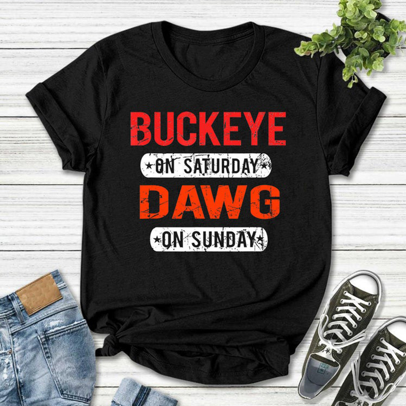 Printed Casual short-sleeved T-shirt-Cleveland Browns - fitnfan