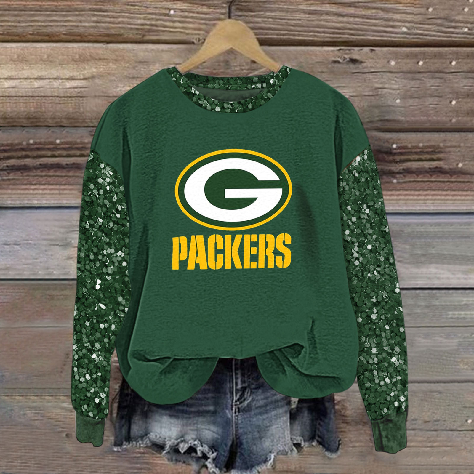 Sequined Sleeves Vintage Sweatshirt - fitnfan