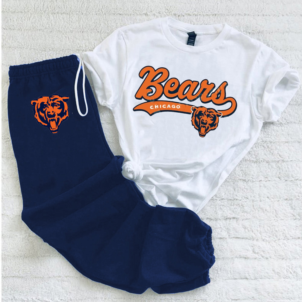 Casual loose fashion printed suit-Chicago Bears - fitnfan