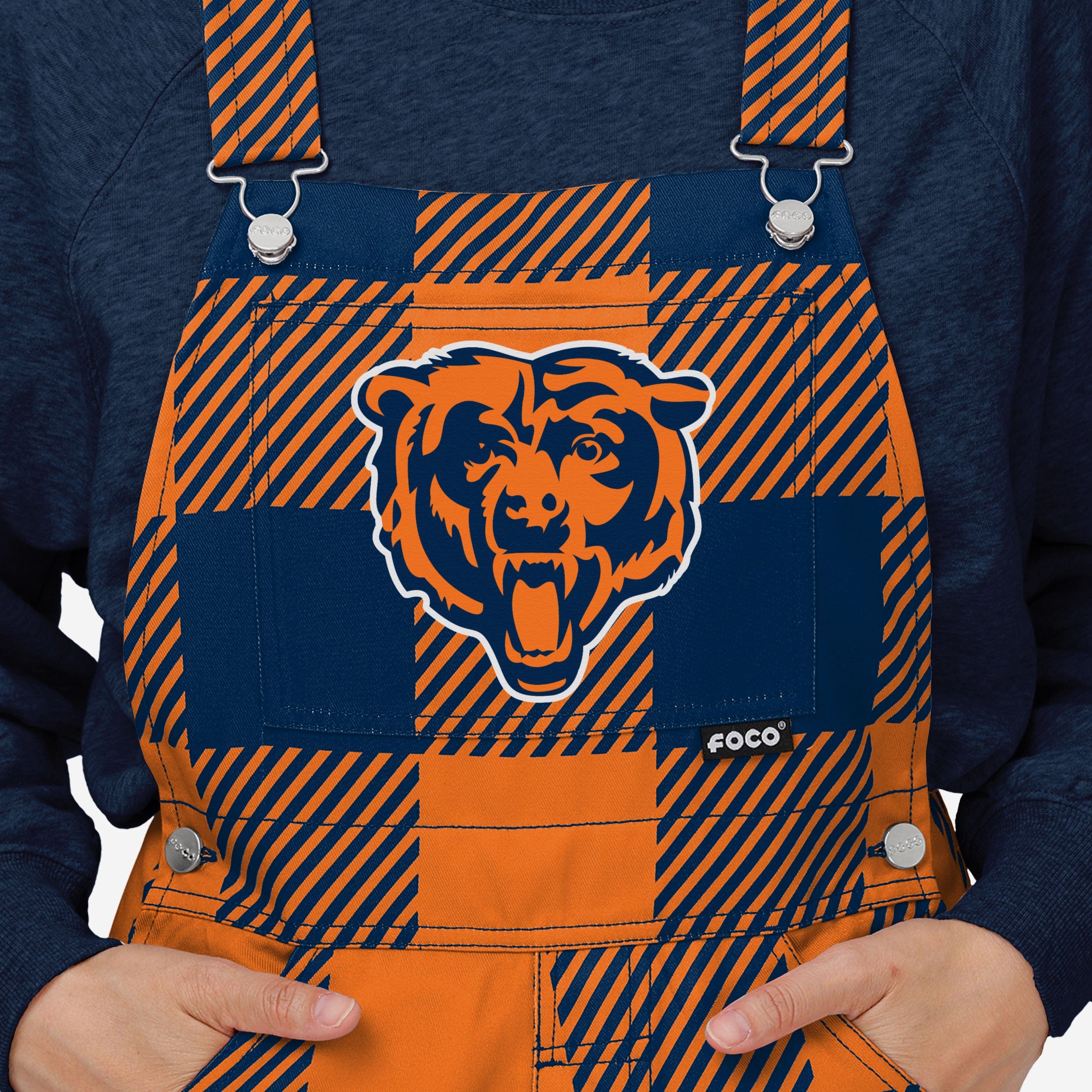 Chicago Bears Womens Plaid Bib Overalls-Chicago Bears - fitnfan