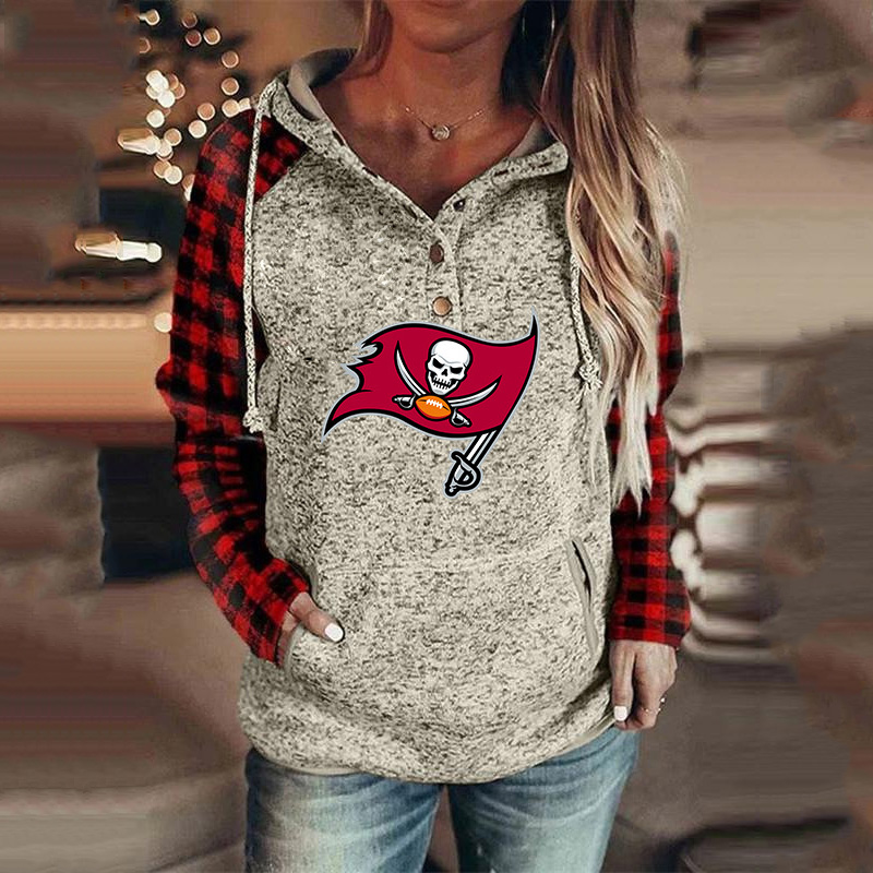 Casual loose stitched print Hoodie-Tampa Bay Buccaneers - fitnfan