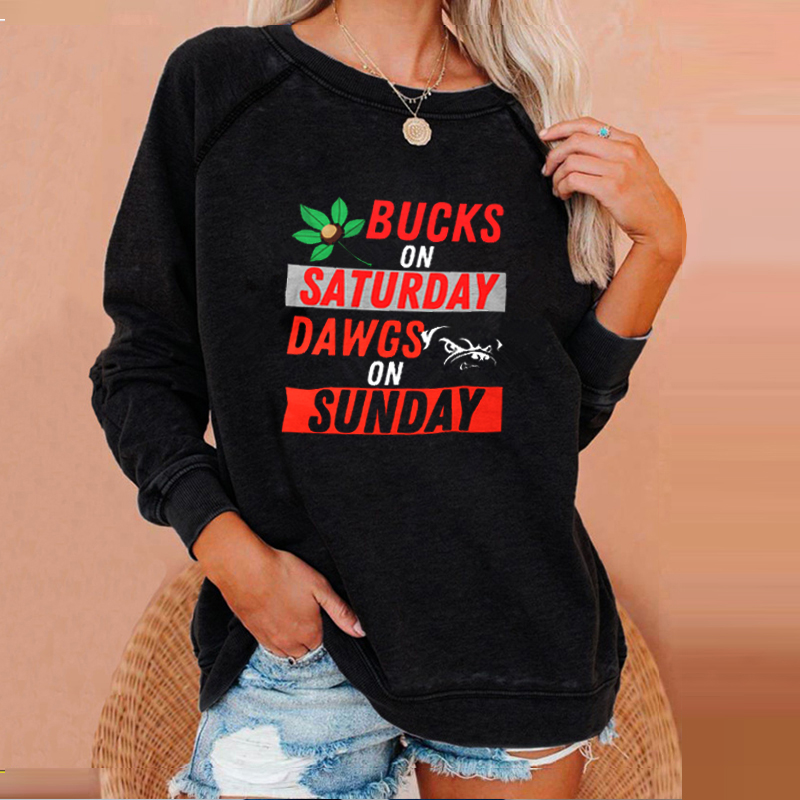 Raglan sleeve Casual round neck long sleeve pullover-Cleveland Browns - fitnfan