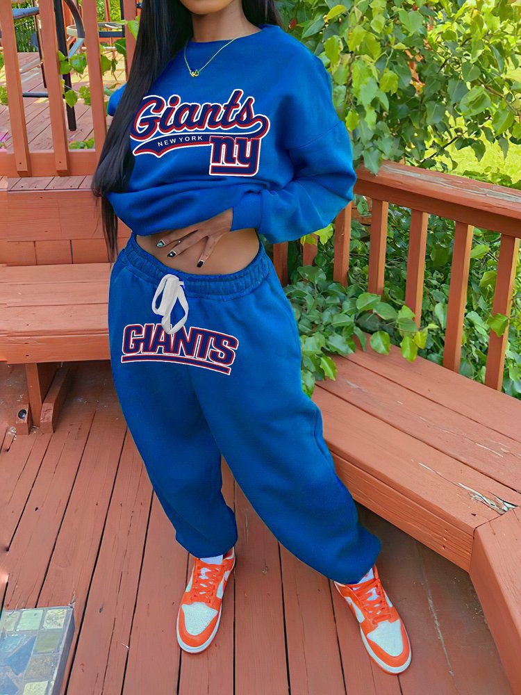New York Giants Sportswear Crewneck Sweatshirt Suit-New York Giants - fitnfan