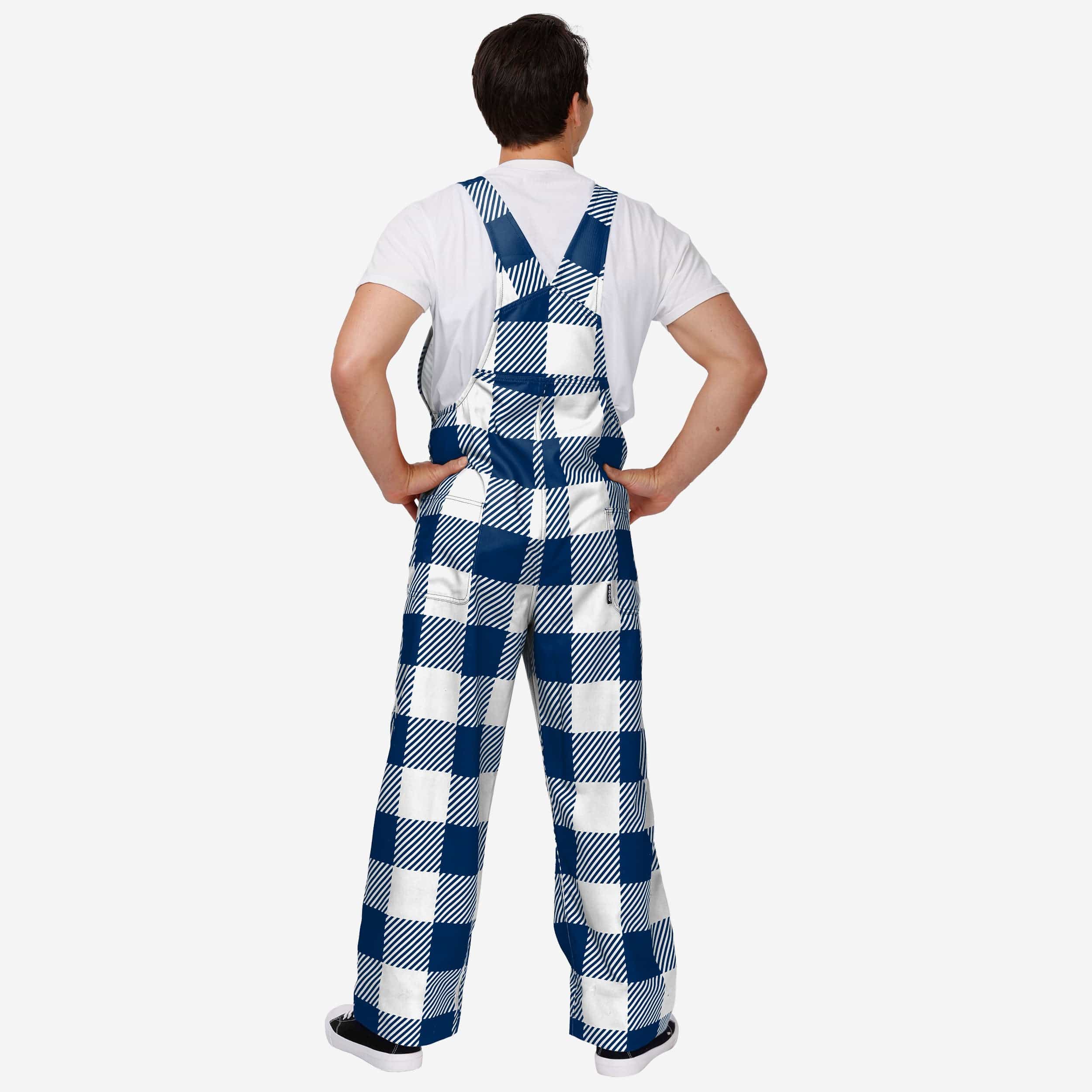 New Mens Plaid Bib Overalls-Dallas Cowboys - fitnfan