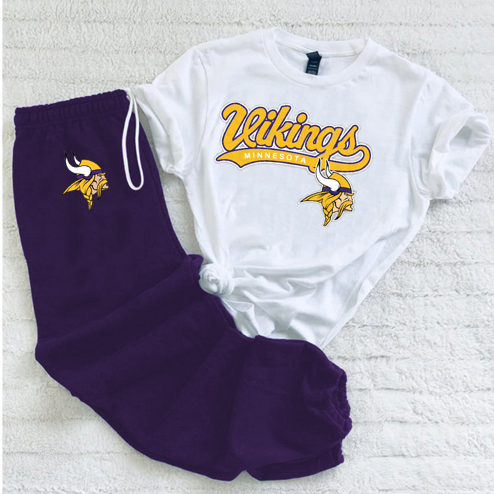 Casual loose fashion printed suit-Minnesota Vikings - fitnfan
