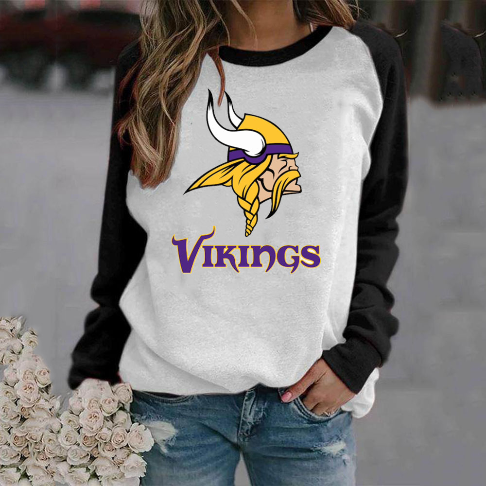 Casual printed Pullover for men and women-Minnesota Vikings - fitnfan