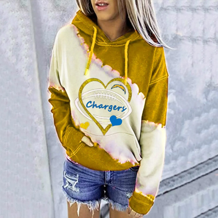 Casual loose contrast printed Hoodie-Los Angeles Rams - fitnfan