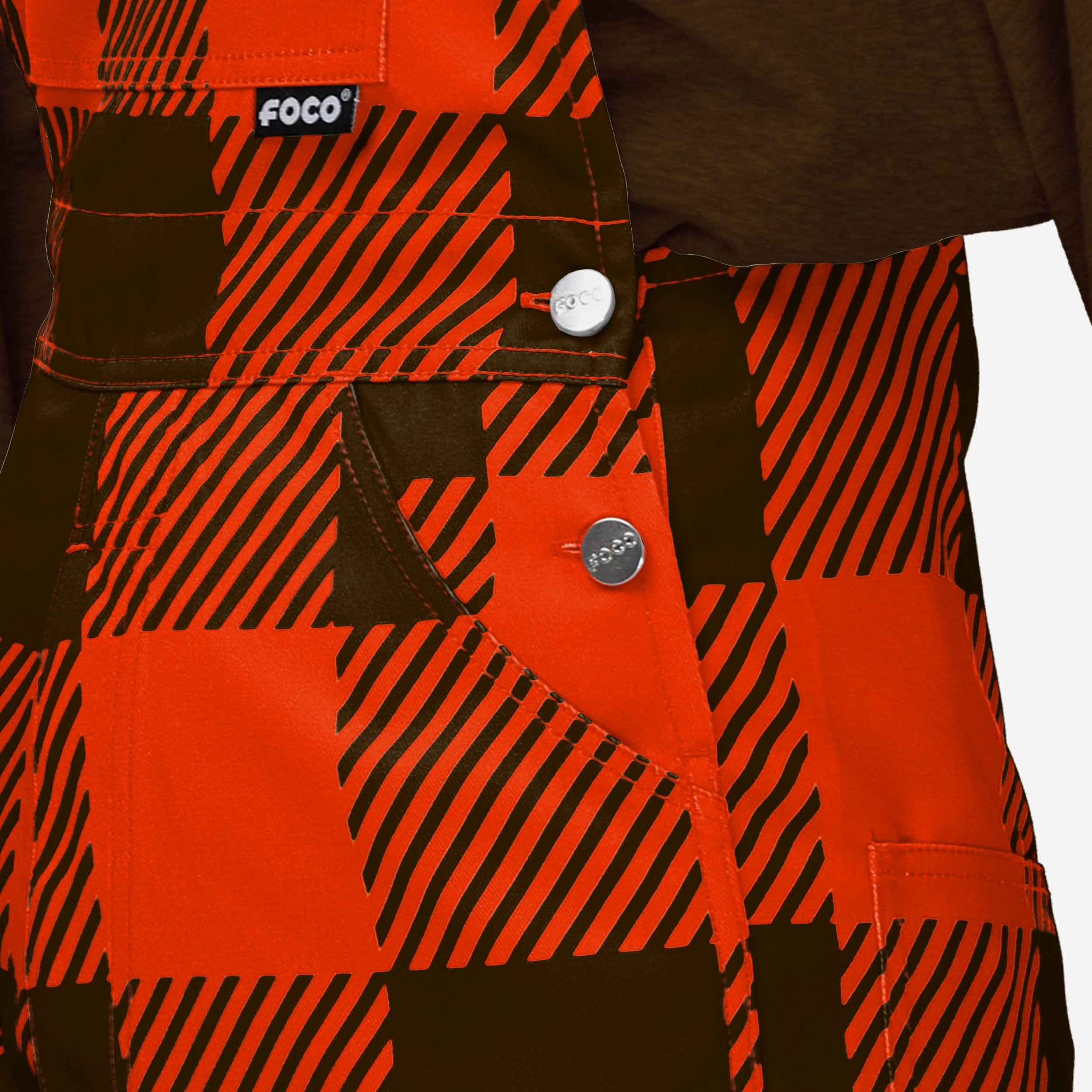 Cleveland Browns Womens Plaid Bib Overalls-Cleveland Browns - fitnfan