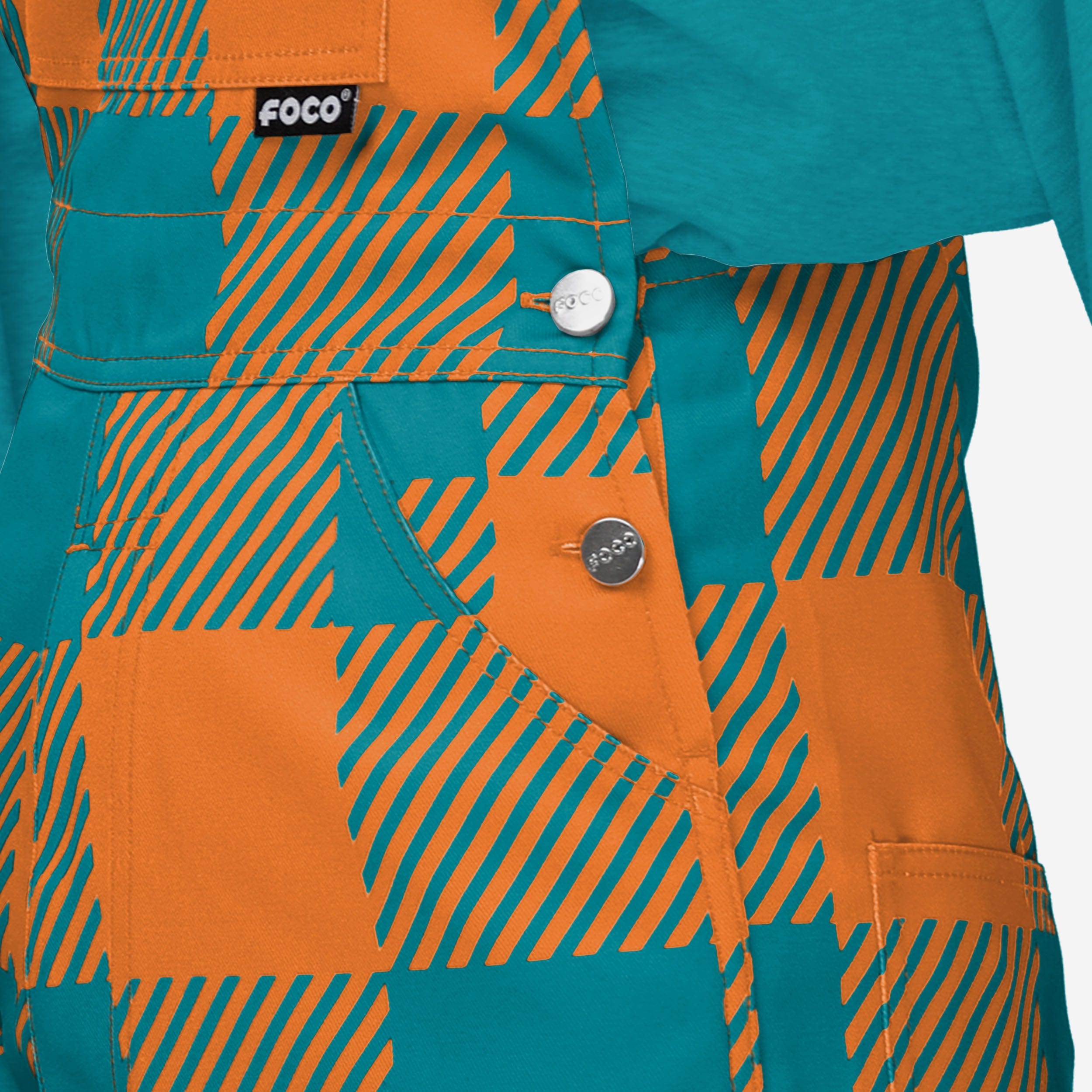 Miami Dolphins Womens Plaid Bib Overalls-Miami Dolphins - fitnfan