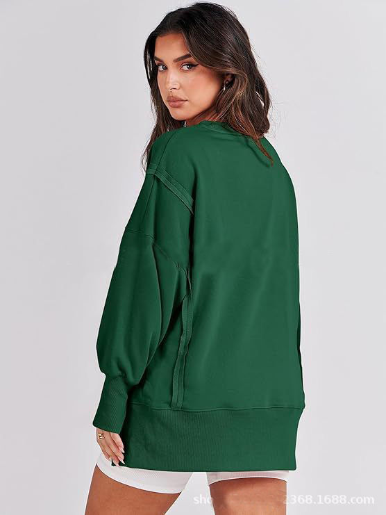 Women's hoodie print loose business Casual crew neck pullover-Green Bay Packers - fitnfan