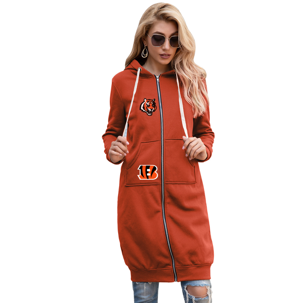 Women's Casual long-sleeved hoodie-Cincinnati Bengals-Chicago Bears - fitnfan