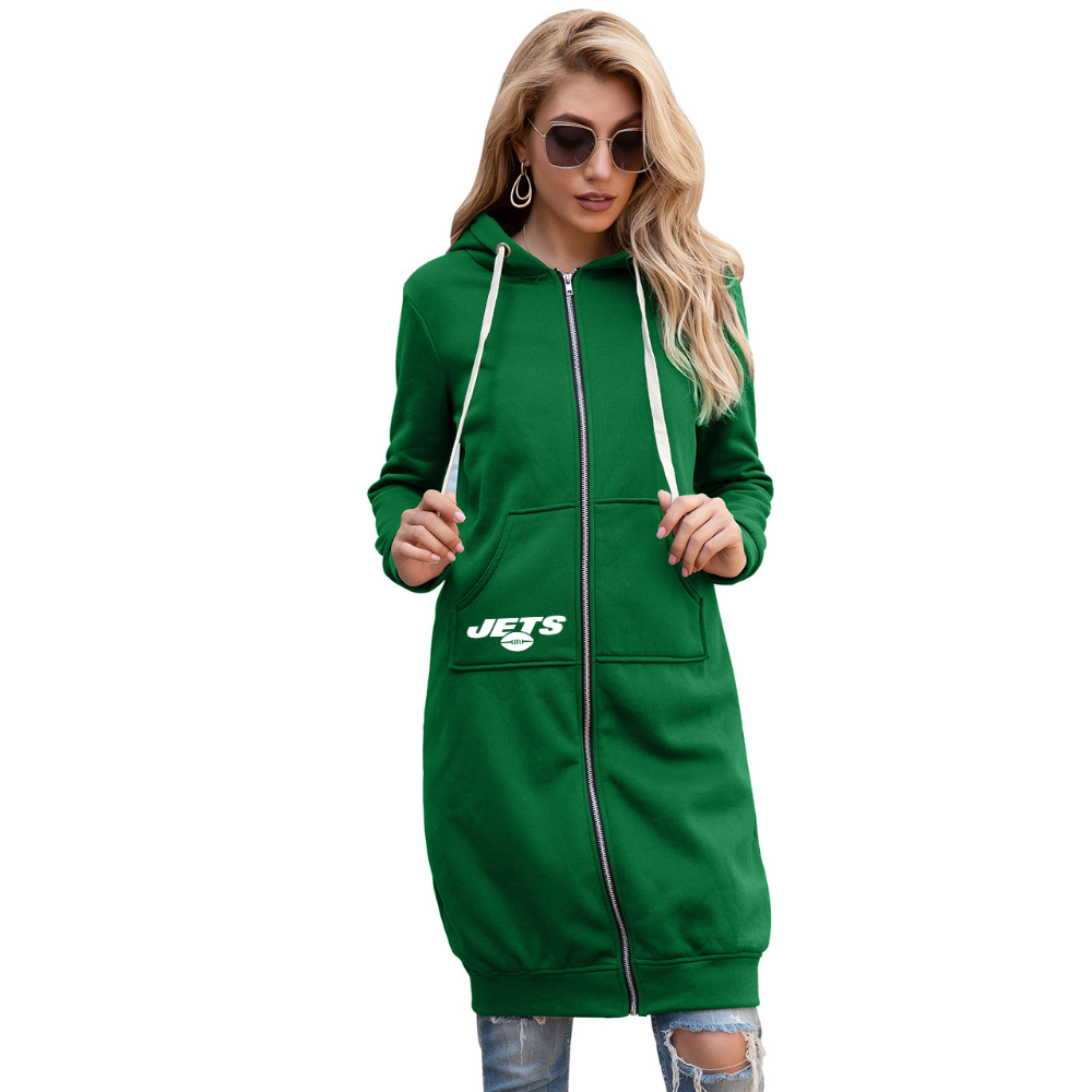 Women's Casual long-sleeved hoodie-New York Jets - fitnfan