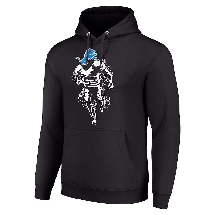 Unisex Detroit Lions Starter Black Logo Graphic Pullover Hoodie-Detroit Lions - fitnfan