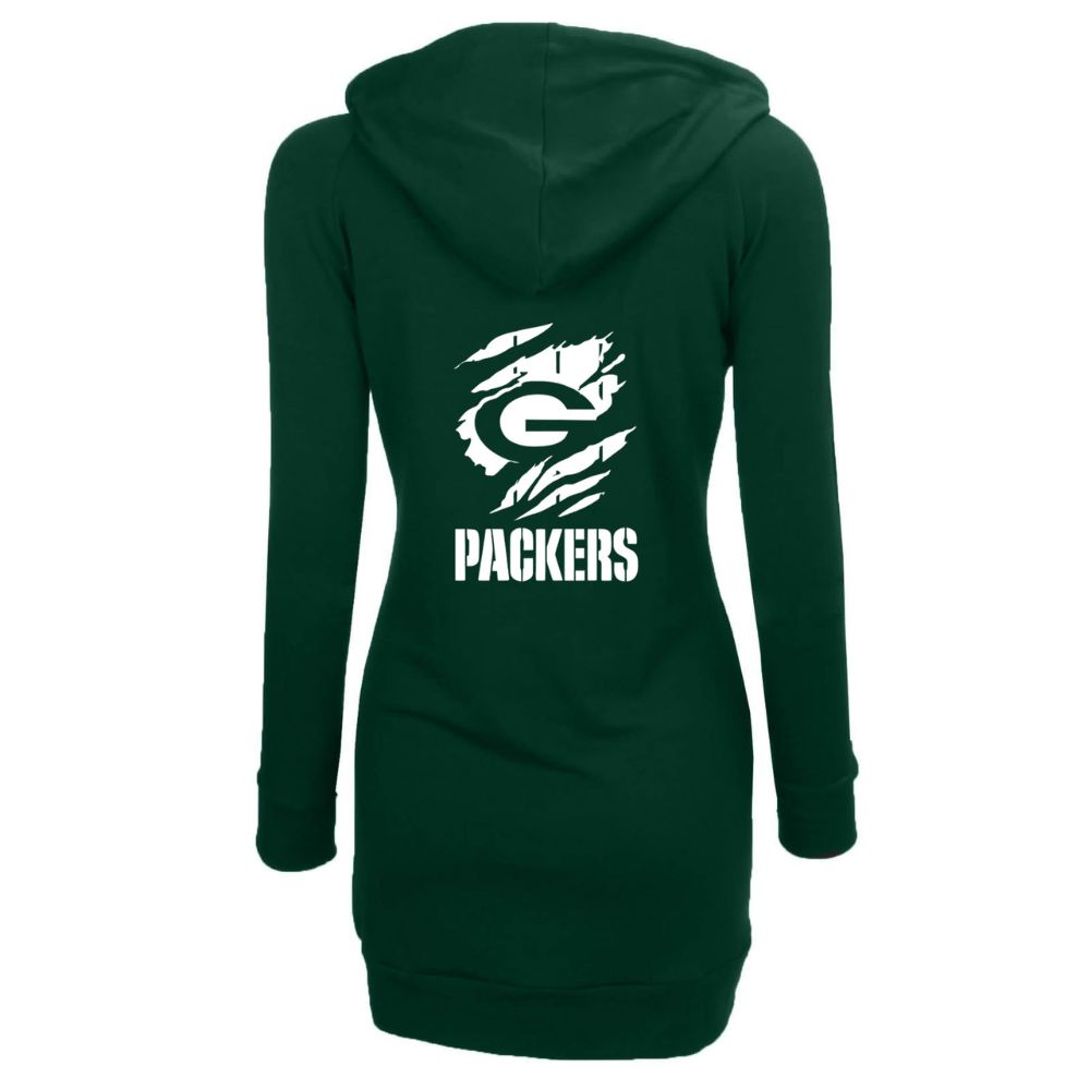 Women's Printed Casual Hoodie-Green Bay Packers - fitnfan