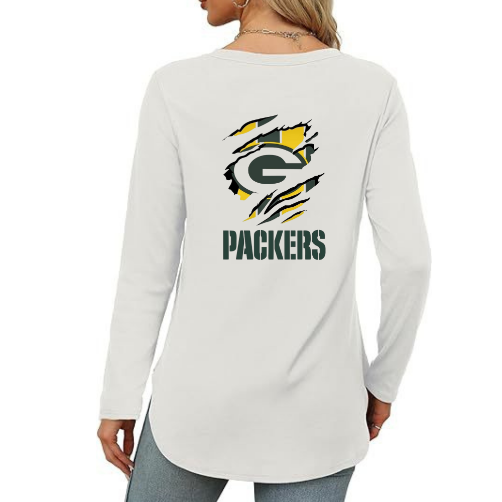 Women's sweatshirt printed Casual wear-Green Bay Packers - fitnfan