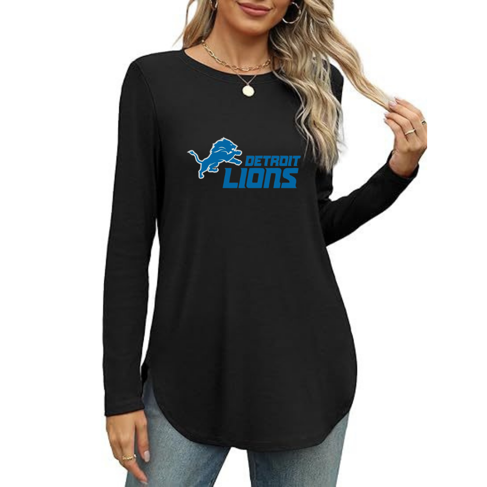 Women's sweatshirt printed Casual wear-Detroit Lions - fitnfan